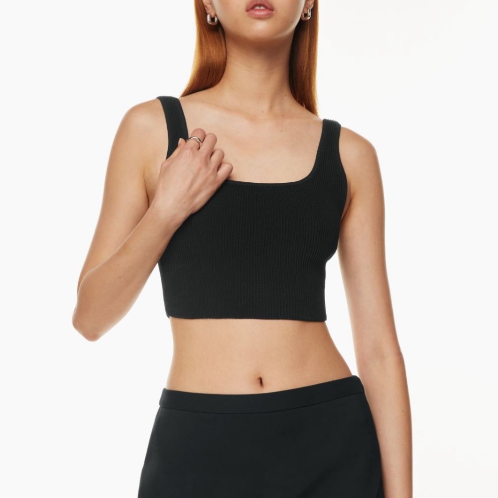 Aritzia sculpt knit squareneck cropped tank